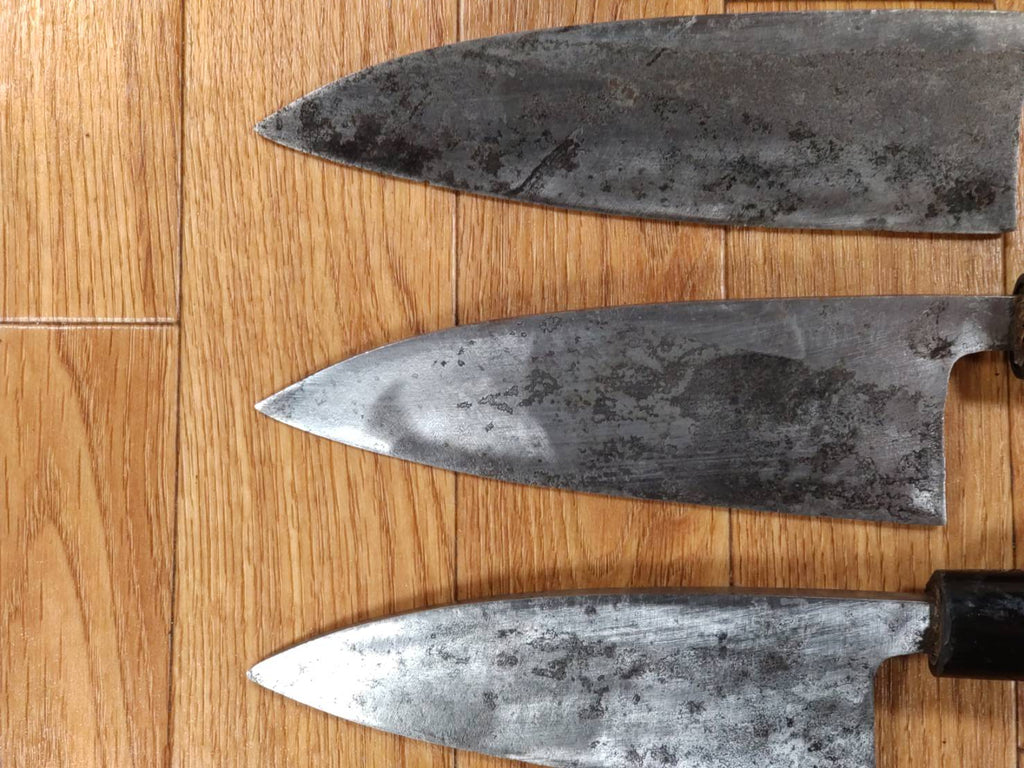 Japanese Chef's Kitchen Knife Set 3 Piece DEBA  Vintage from Japan HOCHO PA148