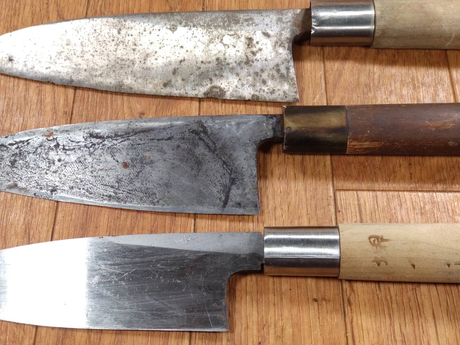 Japanese Chef's Kitchen Knife Set 3 Piece DEBA  Vintage from Japan HOCHO FF326