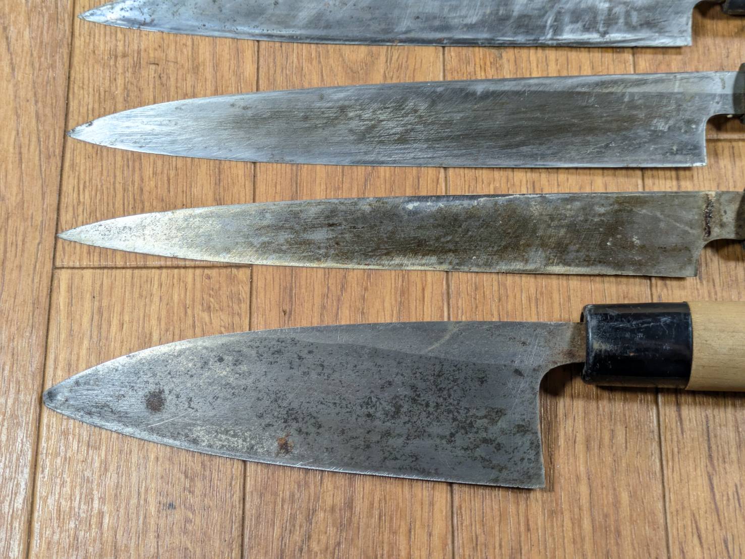 Japanese Chef's Kitchen Knife Set 5 Piece YANAGIBA DEBA NAKIRI Vintage from Japan HOCHO JJ644