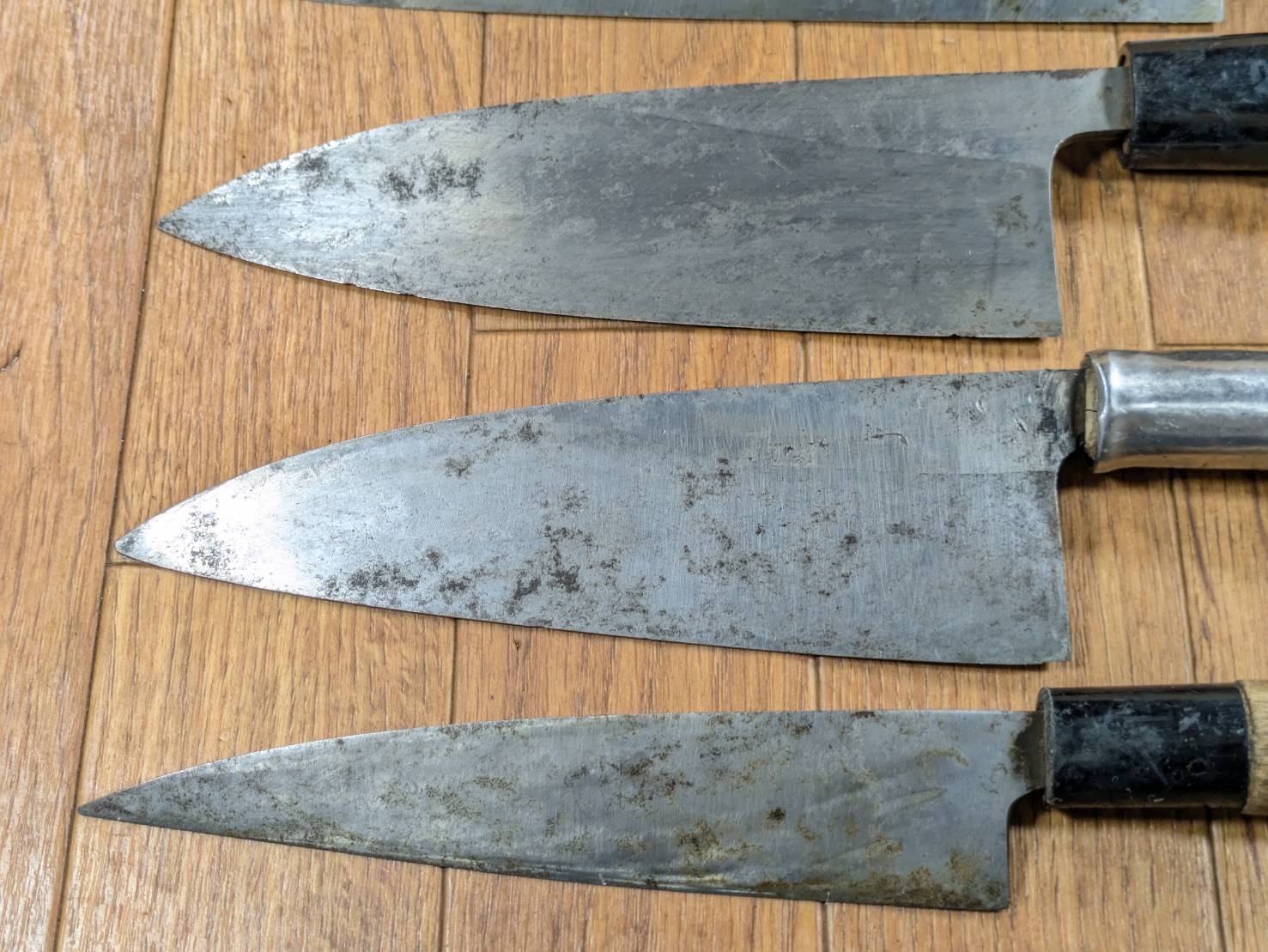Japanese Chef's Kitchen Knife Set 5 Piece YANAGIBA DEBA Vintage from Japan HOCHO JJ648