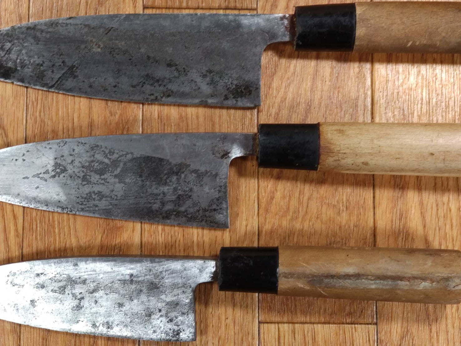 Japanese Chef's Kitchen Knife Set 3 Piece DEBA  Vintage from Japan HOCHO PA148