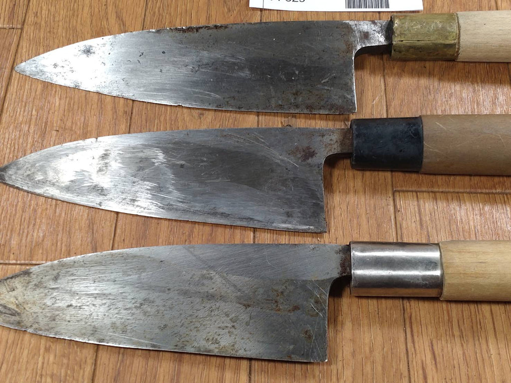 Japanese Chef's Kitchen Knife Set 3 Piece DEBA  Vintage from Japan HOCHO FF329