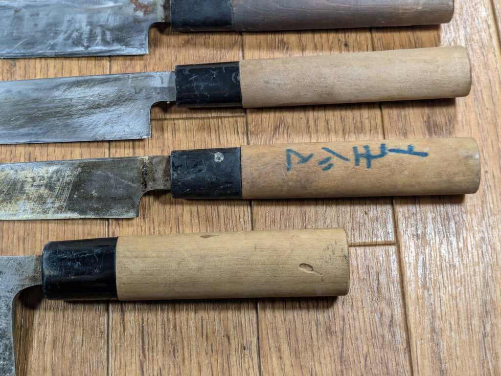 Japanese Chef's Kitchen Knife Set 5 Piece YANAGIBA DEBA NAKIRI Vintage from Japan HOCHO JJ644