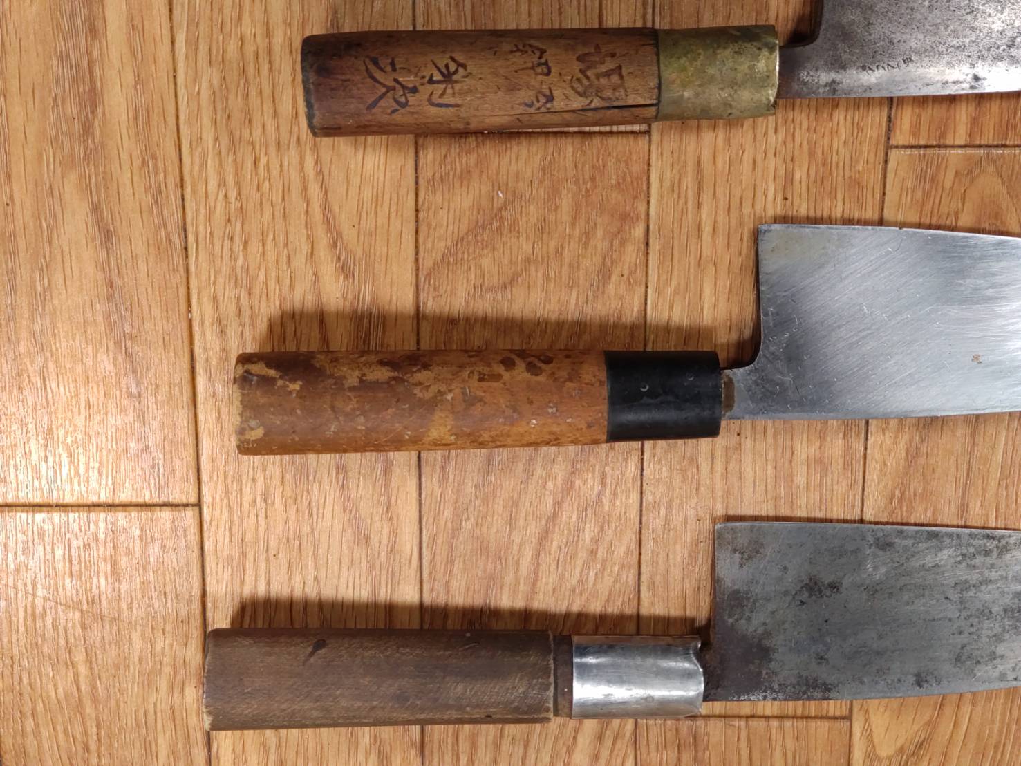 Japanese Chef's Kitchen Knife Set 3 Piece Deba Vintage from Japan HOCHO PA603