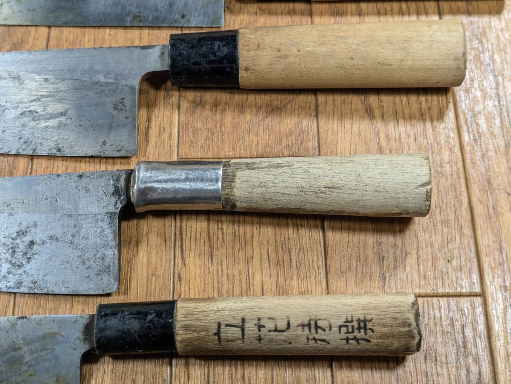 Japanese Chef's Kitchen Knife Set 5 Piece YANAGIBA DEBA Vintage from Japan HOCHO JJ648