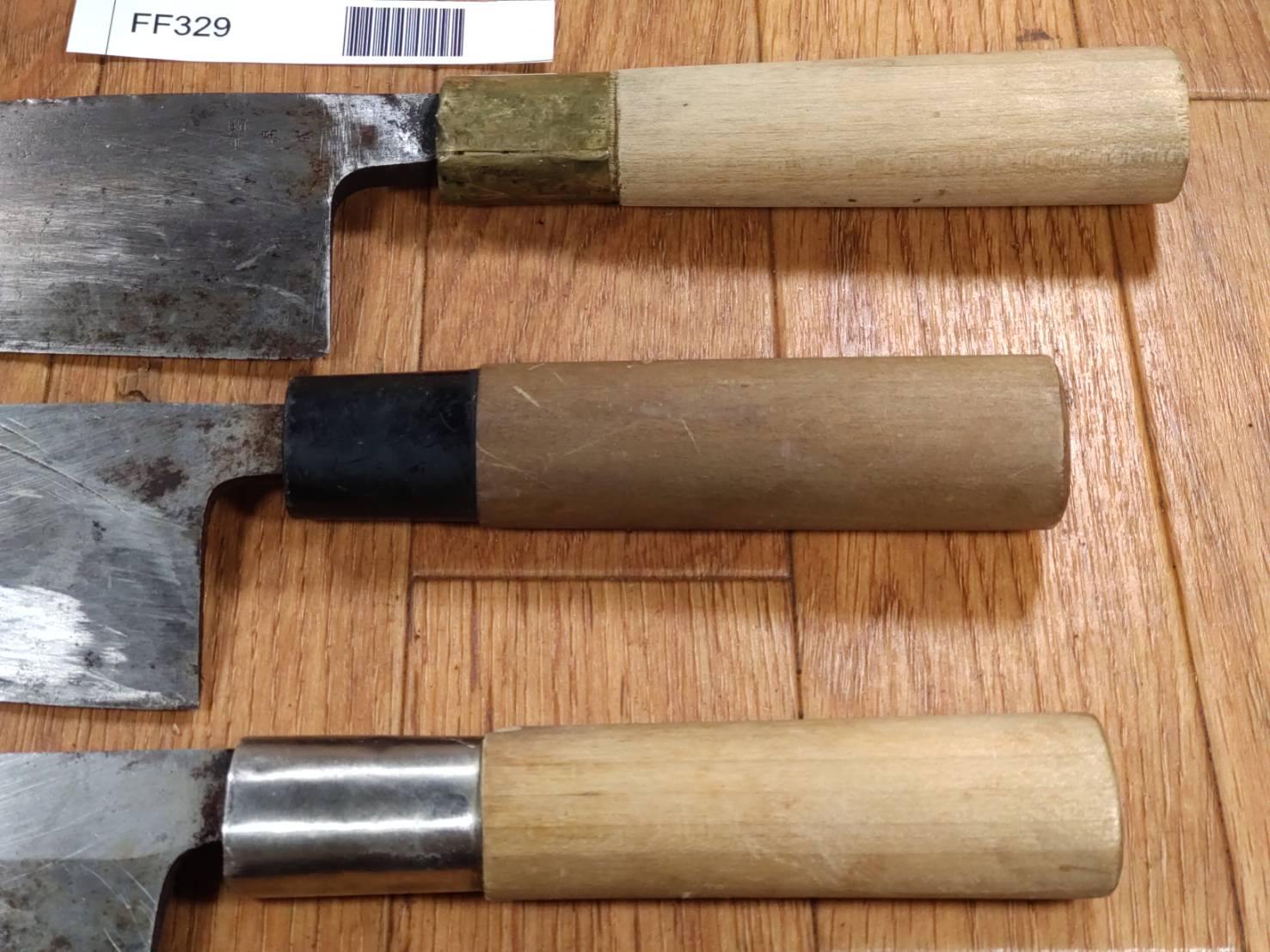 Japanese Chef's Kitchen Knife Set 3 Piece DEBA  Vintage from Japan HOCHO FF329