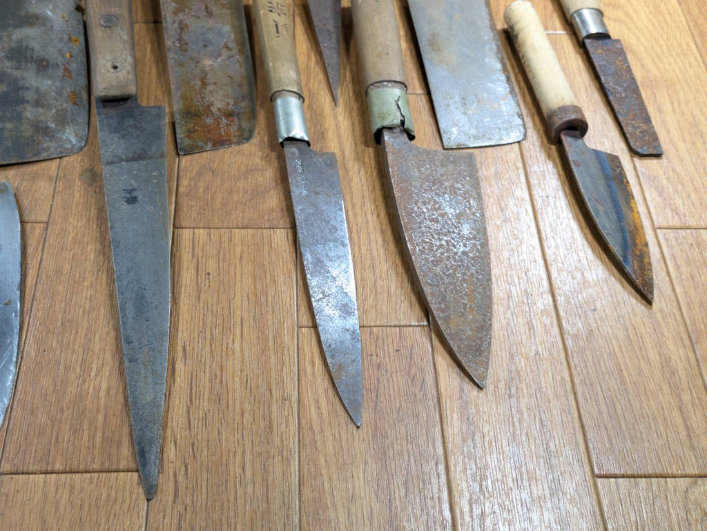 BROKEN DAMAGED Japanese Chef's Kitchen Knife Vintage from Japan HOCHO JJ408