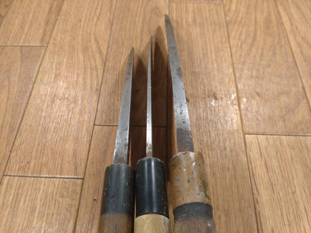 Japanese Chef's Kitchen Knife Set 3 Piece DEBA Vintage from Japan HOCHO GG957