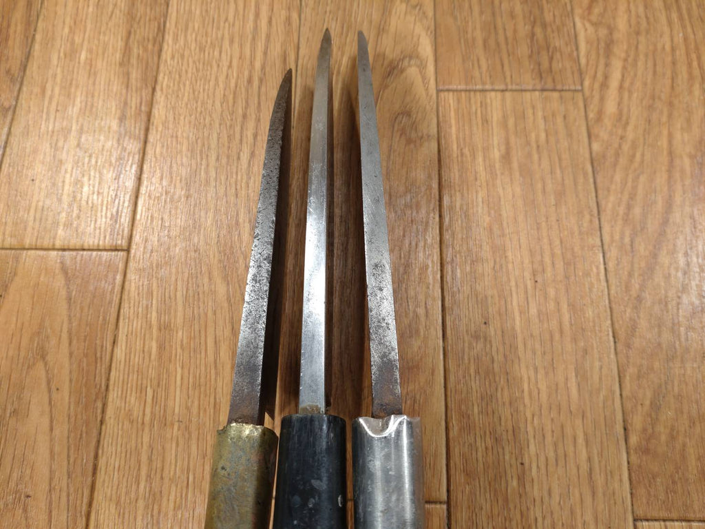 Japanese Chef's Kitchen Knife Set 3 Piece Deba Vintage from Japan HOCHO PA603