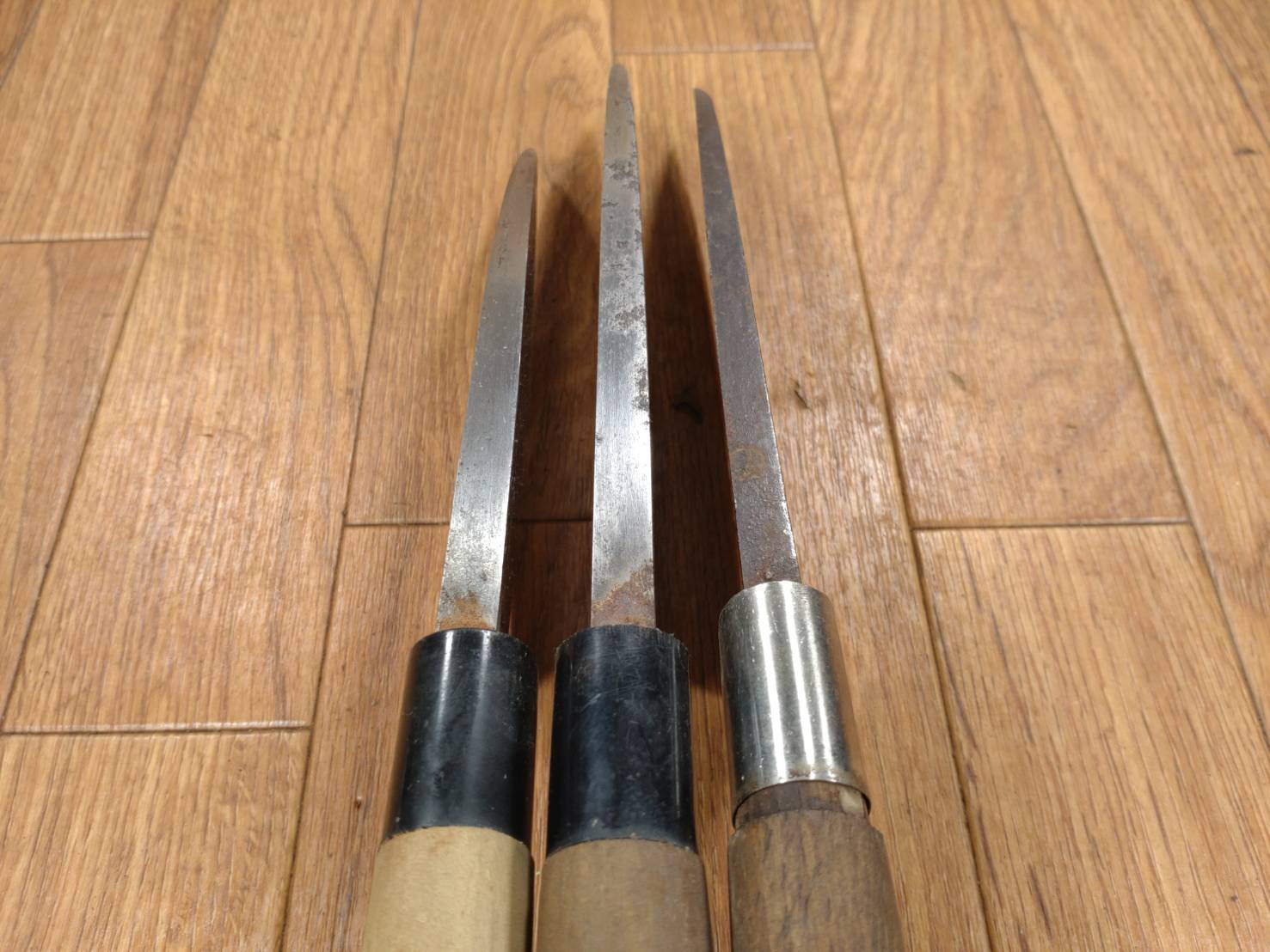 Japanese Chef's Kitchen Knife Set 3 Piece DEBA Vintage from Japan HOCHO BB091
