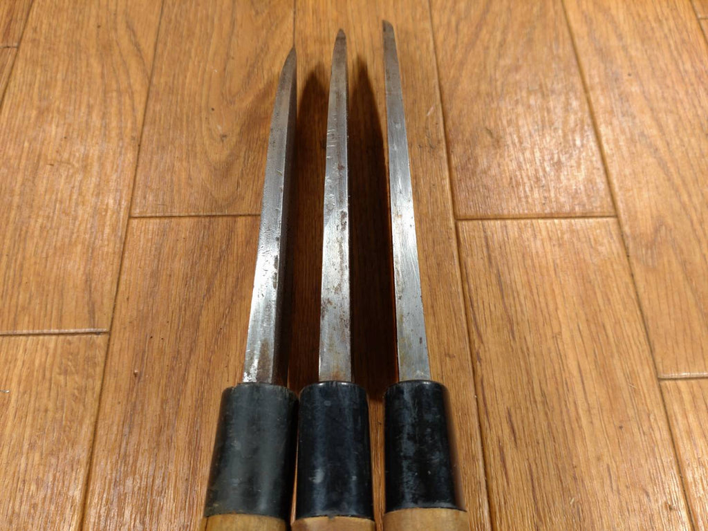 Japanese Chef's Kitchen Knife Set 3 Piece DEBA Vintage from Japan HOCHO FF338