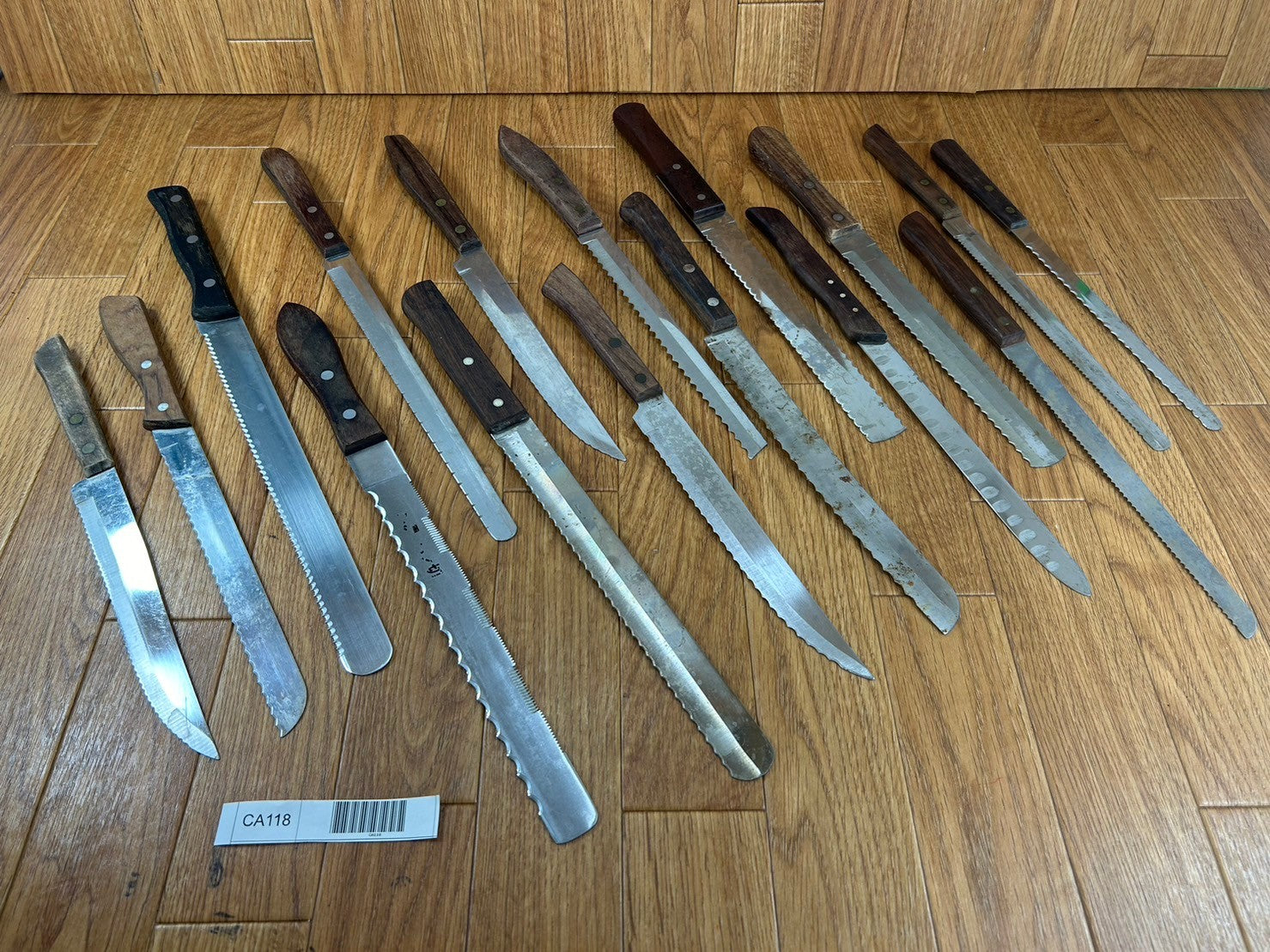 Damaged Lot of Japanese Chef's Kitchen Knives hocho Bread set from Japan CA118