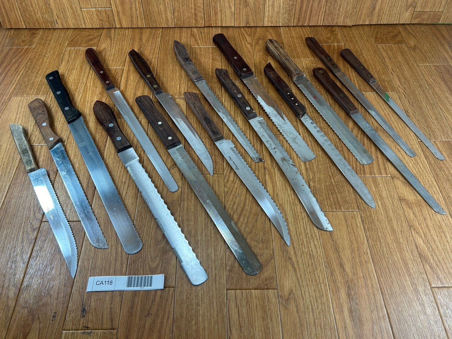 Damaged Lot of Japanese Chef's Kitchen Knives hocho Bread set from Japan CA118