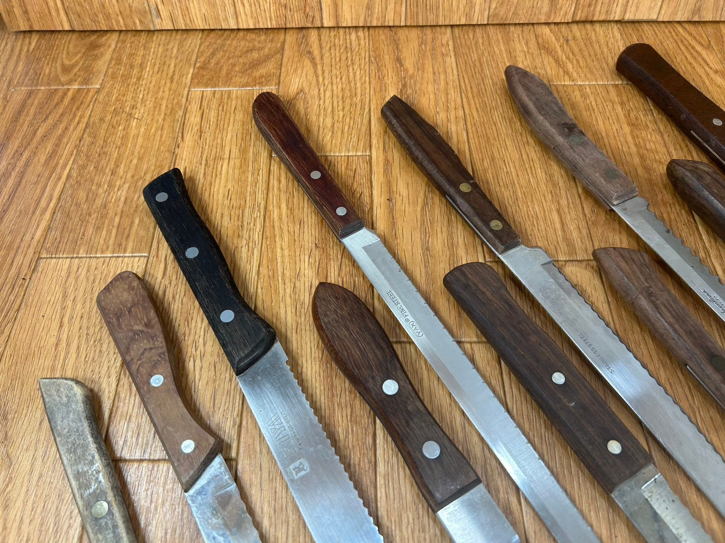 Damaged Lot of Japanese Chef's Kitchen Knives hocho Bread set from Japan CA118