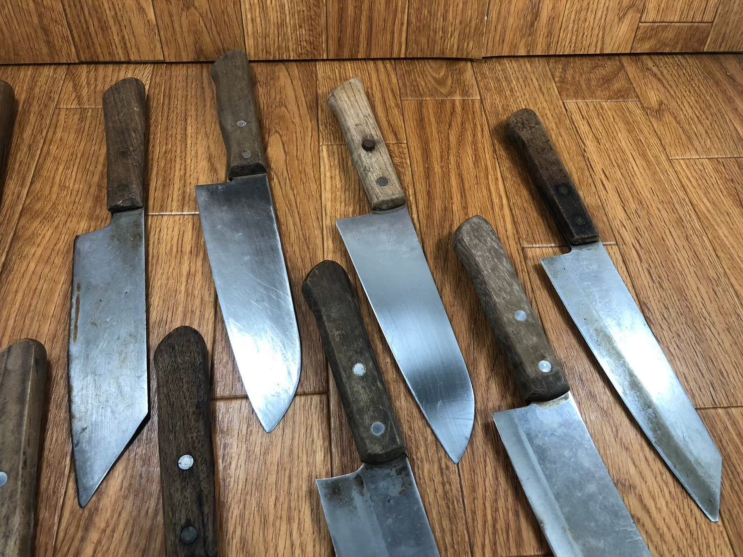 Damaged Lot of Japanese Chef's Kitchen Knives hocho set from Japan KB876